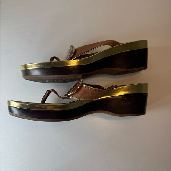 Cole Haan Air Wedge Thong Sandal Platform Flip Flop in Cognac Size 8 - Picture 9 of 10